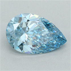 Picture of Lab Grown Diamond 2.01 Carats, Pear with  Cut, Fancy Vivid Blue Color, VVS1 Clarity and Certified by IGI