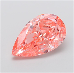 Picture of Lab Grown Diamond 5.05 Carats, Pear with  Cut, Fancy Vivid Pink Color, VS2 Clarity and Certified by IGI
