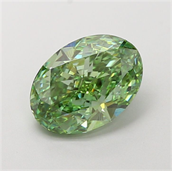 Picture of Lab Grown Diamond 2.71 Carats, Oval with  Cut, Fancy Vivid Green Color, VVS2 Clarity and Certified by IGI