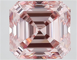 Picture of Lab Grown Diamond 5.16 Carats, Asscher with  Cut, Fancy Intense Pink Color, VVS2 Clarity and Certified by IGI