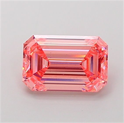 Picture of Lab Grown Diamond 2.57 Carats, Emerald with  Cut, Fancy Vivid Pink Color, VS2 Clarity and Certified by IGI