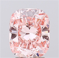 Picture of Lab Grown Diamond 2.58 Carats, CUSHION MODIFIED with  Cut, Fancy Vivid Pink Color, VS1 Clarity and Certified by IGI