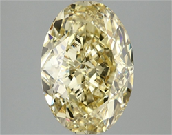 Picture of Lab Grown Diamond 3.10 Carats, Oval with  Cut, Fancy Intense Yellow Color, VS1 Clarity and Certified by IGI