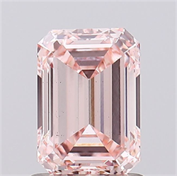 Picture of Lab Grown Diamond 1.27 Carats, Emerald with  Cut, Fancy Intense Pink Color, VS2 Clarity and Certified by IGI
