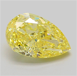 Picture of Lab Grown Diamond 2.03 Carats, Pear with  Cut, Fancy Vivid Yellow Color, VS1 Clarity and Certified by IGI