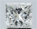 Natural Diamond 1.50 Carats, Princess with  Cut, I Color, VVS2 Clarity and Certified by GIA
