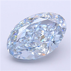 Picture of Lab Grown Diamond 2.04 Carats, Oval with  Cut, Fancy Intense Blue Color, VS1 Clarity and Certified by IGI