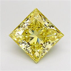 Picture of Lab Grown Diamond 3.04 Carats, Princess with  Cut, Fancy Intense Yellow Color, VVS2 Clarity and Certified by IGI