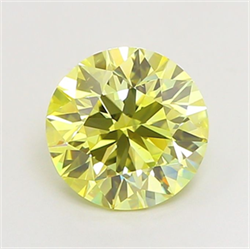 Picture of Lab Grown Diamond 2.00 Carats, Round with Ideal Cut, Fancy Intense Yellow Color, VVS2 Clarity and Certified by IGI