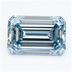 Picture of Lab Grown Diamond 2.66 Carats, Emerald with  Cut, Fancy Intense Blue Color, VS1 Clarity and Certified by IGI