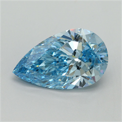 Picture of Lab Grown Diamond 5.01 Carats, Pear with  Cut, Fancy Vivid Blue Color, VS1 Clarity and Certified by IGI
