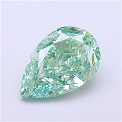 Picture of Lab Grown Diamond 2.03 Carats, Pear with  Cut, Fancy Vivid Green Color, VVS2 Clarity and Certified by IGI