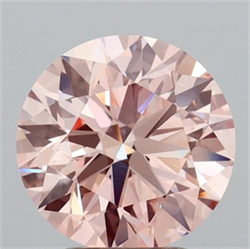 Picture of Lab Grown Diamond 3.05 Carats, Round with Excellent Cut, Fancy Pink Color, VS1 Clarity and Certified by IGI