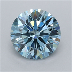 Picture of Lab Grown Diamond 1.44 Carats, Round with Ideal Cut, Fancy Vivid Blue Color, VVS2 Clarity and Certified by IGI