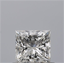 Natural Diamond 0.52 Carats, Princess with  Cut, G Color, IF Clarity and Certified by GIA