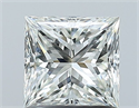 Natural Diamond 1.01 Carats, Princess with  Cut, H Color, IF Clarity and Certified by GIA