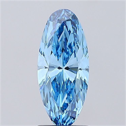 Picture of Lab Grown Diamond 1.92 Carats, Oval with  Cut, Fancy Vivid Blue Color, VS1 Clarity and Certified by IGI