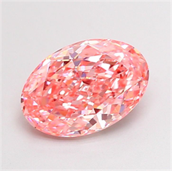 Picture of Lab Grown Diamond 2.69 Carats, Oval with  Cut, Fancy Vivid Pink Color, VVS2 Clarity and Certified by IGI