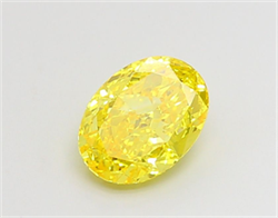 Picture of Lab Grown Diamond 1.60 Carats, Oval with  Cut, Fancy Vivid Yellow Color, VVS2 Clarity and Certified by IGI