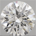 Natural Diamond 0.44 Carats, Round with Excellent Cut, D Color, SI2 Clarity and Certified by HRD