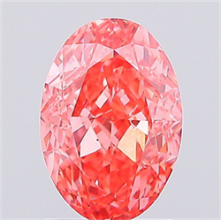 Picture of Lab Grown Diamond 2.08 Carats, Oval with  Cut, Fancy Vivid Pink Color, VS1 Clarity and Certified by IGI