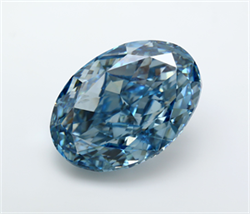 Picture of Lab Grown Diamond 50.05 Carats, Oval with  Cut, Fancy Vivid Blue Color, VS2 Clarity and Certified by IGI