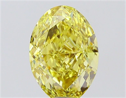 Picture of Lab Grown Diamond 3.57 Carats, Oval with  Cut, Fancy Intense Yellow Color, VVS2 Clarity and Certified by IGI