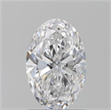 Natural Diamond 1.20 Carats, Oval with  Cut, D Color, SI2 Clarity and Certified by GIA
