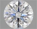 Lab Grown Diamond 1.08 Carats, Round with Ideal Cut, D Color, VVS2 Clarity and Certified by IGI