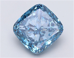 Picture of Lab Grown Diamond 5.03 Carats, CUSHION MODIFIED with  Cut, Fancy Vivid Blue Color, VS1 Clarity and Certified by IGI