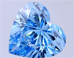 Picture of Lab Grown Diamond 18.03 Carats, Heart with  Cut, Fancy Vivid Blue Color, VS2 Clarity and Certified by IGI
