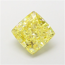 Picture of Lab Grown Diamond 3.05 Carats, CUSHION MODIFIED with  Cut, Fancy Intense Yellow Color, VS2 Clarity and Certified by IGI