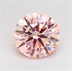 Picture of Lab Grown Diamond 1.54 Carats, Round with Ideal Cut, Fancy Intense Pink Color, VVS1 Clarity and Certified by IGI