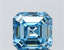 Picture of Lab Grown Diamond 1.60 Carats, Asscher with  Cut, Fancy Vivid Blue Color, VS1 Clarity and Certified by IGI