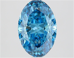 Picture of Lab Grown Diamond 2.08 Carats, Oval with  Cut, Fancy Vivid Blue Color, VVS2 Clarity and Certified by IGI