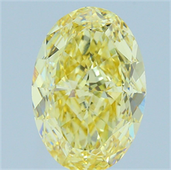 Picture of Lab Grown Diamond 5.03 Carats, Oval with  Cut, Fancy Intense Yellow Color, VS1 Clarity and Certified by IGI