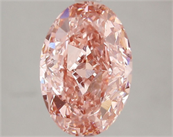 Picture of Lab Grown Diamond 3.02 Carats, Oval with  Cut, Fancy Vivid Pink Color, VS1 Clarity and Certified by IGI