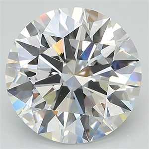 Picture of Lab Grown Diamond 3.08 Carats, Round with Excellent Cut, F Color, VS1 Clarity and Certified by GIA