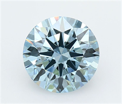Picture of Lab Grown Diamond 2.54 Carats, Round with Ideal Cut, Fancy Vivid Blue Color, VVS2 Clarity and Certified by IGI