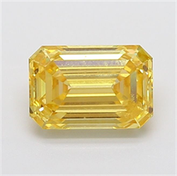 Picture of Lab Grown Diamond 3.55 Carats, Emerald with  Cut, Fancy Intense Yellow Color, VS1 Clarity and Certified by IGI