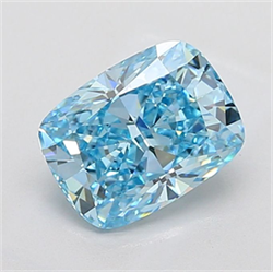 Picture of Lab Grown Diamond 3.03 Carats, CUSHION MODIFIED with  Cut, Fancy Vivid Blue Color, VS1 Clarity and Certified by IGI