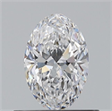 Natural Diamond 0.50 Carats, Oval with  Cut, D Color, VVS2 Clarity and Certified by GIA