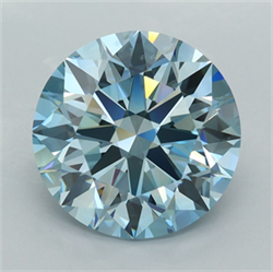 Picture of Lab Grown Diamond 5.02 Carats, Round with Ideal Cut, Fancy Blue Color, VVS1 Clarity and Certified by IGI