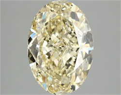Picture of Lab Grown Diamond 3.09 Carats, Oval with  Cut, Fancy Vivid Yellow Color, VS1 Clarity and Certified by IGI