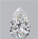 Natural Diamond 0.50 Carats, Pear with  Cut, D Color, VVS2 Clarity and Certified by GIA