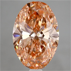 Picture of Lab Grown Diamond 3.04 Carats, Oval with  Cut, Fancy Vivid Pink Color, VS1 Clarity and Certified by IGI