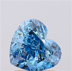 Picture of Lab Grown Diamond 1.85 Carats, Heart with  Cut, Fancy Vivid Blue Color, VVS2 Clarity and Certified by IGI
