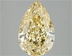 Picture of Lab Grown Diamond 2.97 Carats, Pear with  Cut, Fancy Intense Yellow Color, VS1 Clarity and Certified by IGI