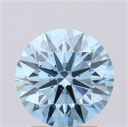Picture of Lab Grown Diamond 2.05 Carats, Round with Ideal Cut, Fancy Vivid Blue Color, VS2 Clarity and Certified by IGI