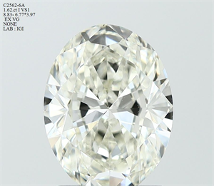 Picture of Natural Diamond 1.62 Carats, Oval with  Cut, I Color, VS1 Clarity and Certified by IGI